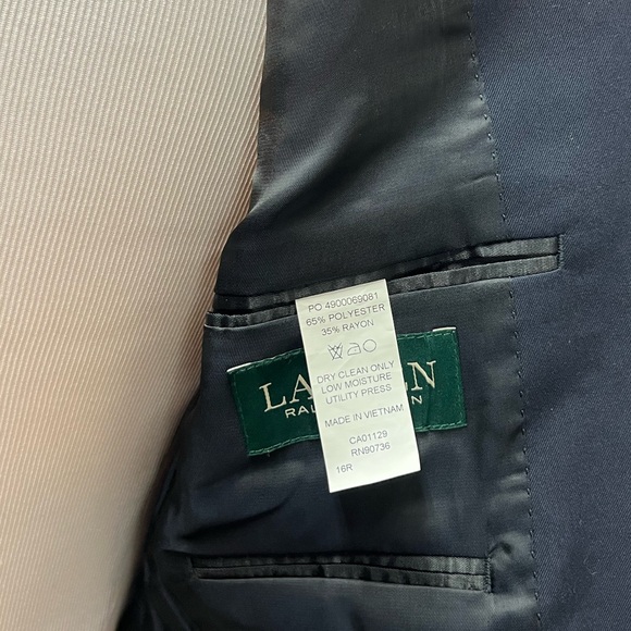 Boys Ralph Lauren Navy Blue 2-Button 16R Blazer Suit Jacket Sport Coat - Picture 4 of 5